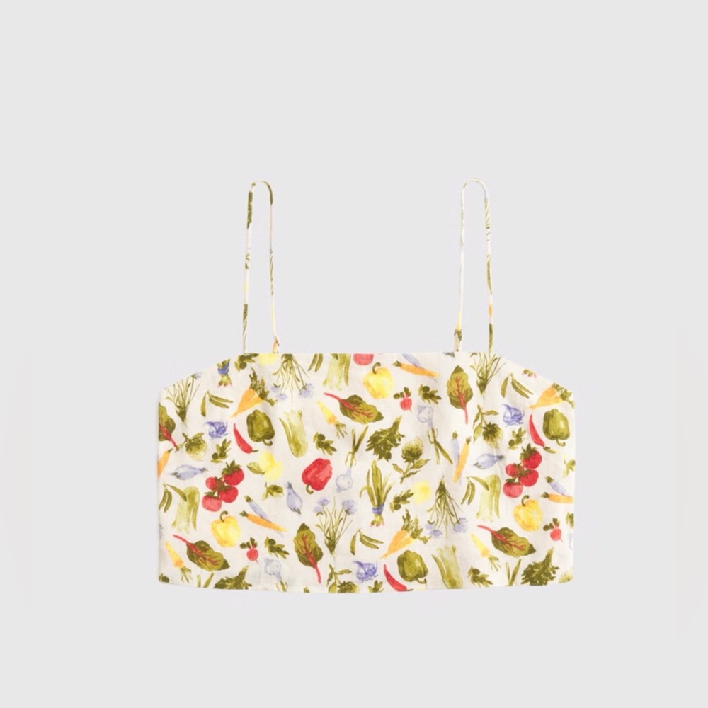 Abercrombie Linen Blend Cami XXS 🍅🫜🥬